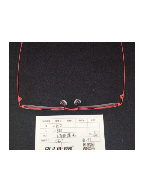 1.74超薄树脂镜片 R:-650 L:-650 PD:64 镜框：5327（48-17）