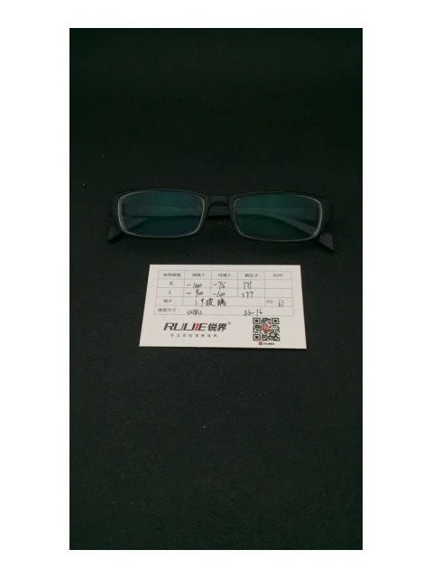 1.9超薄玻璃镜片 R:-1000/-75L:--900/-100 PD:61镜框：0080（53-16）