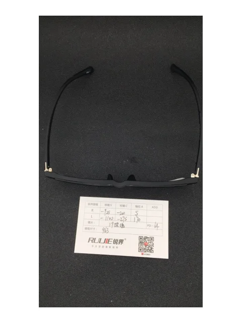 1.9超薄玻璃镜片 R:-925/-200L:--1100/-275 PD:64镜框：9163