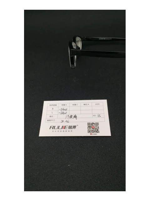 1.9超薄玻璃镜片 R:-2400 L:-2400 PD:65镜框：50-15