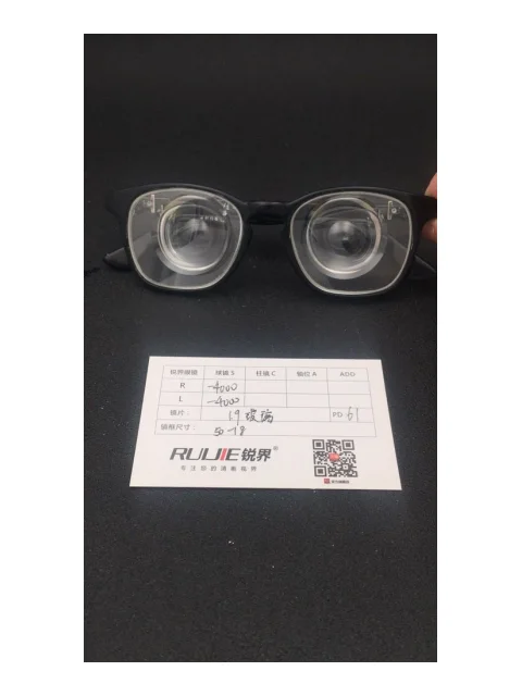 1.9超薄玻璃镜片 R:-4000 L:-4000 PD:61
