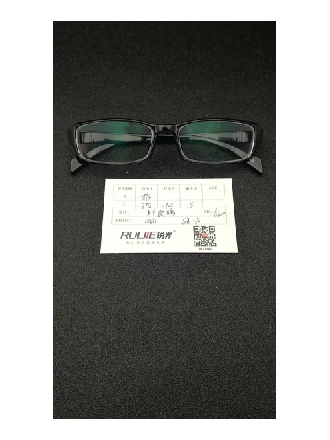 1.9超薄玻璃镜片 R:-875 L:-875/-100 PD:62镜框：0080（53-16）